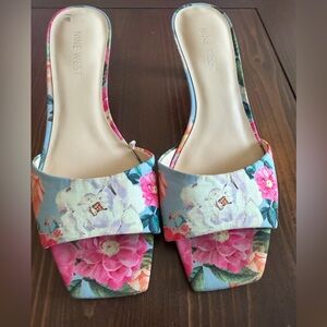 Nine West Floral Heels - Pink and Blue